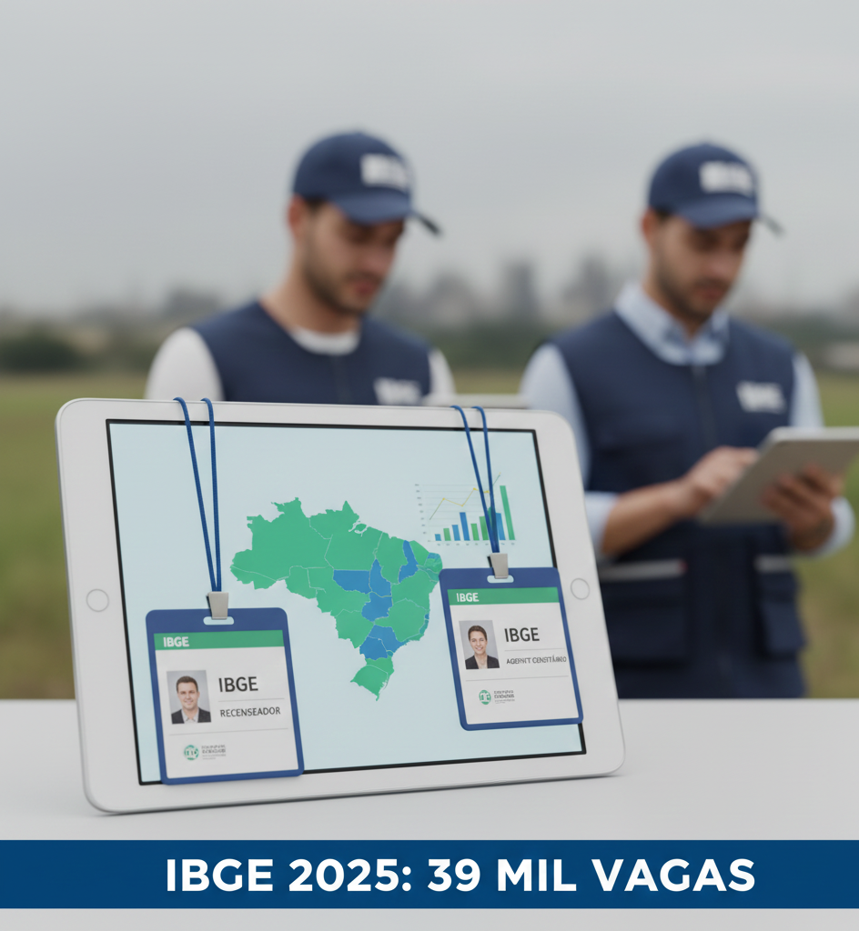 IBGE abre caminho para 39 mil novas vagas: veja cargos e prazos do edital